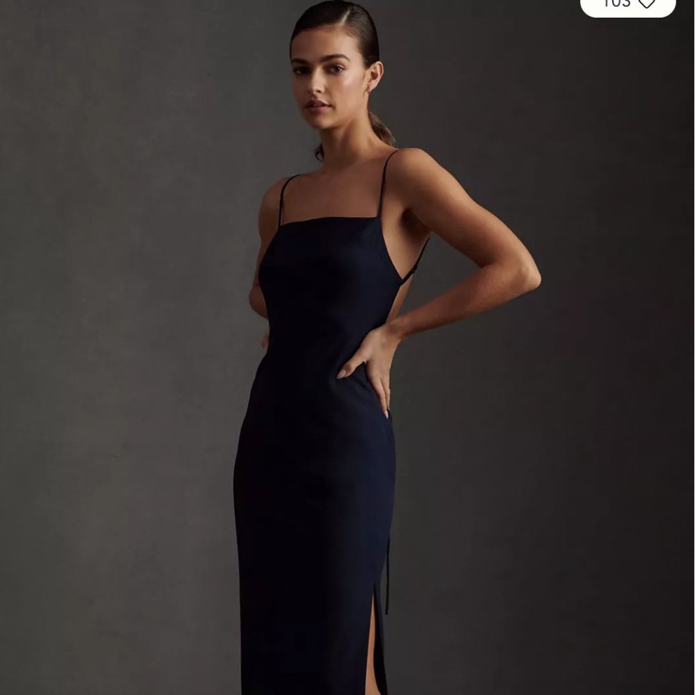 BHLDN Gavin dress, navy blue size 4